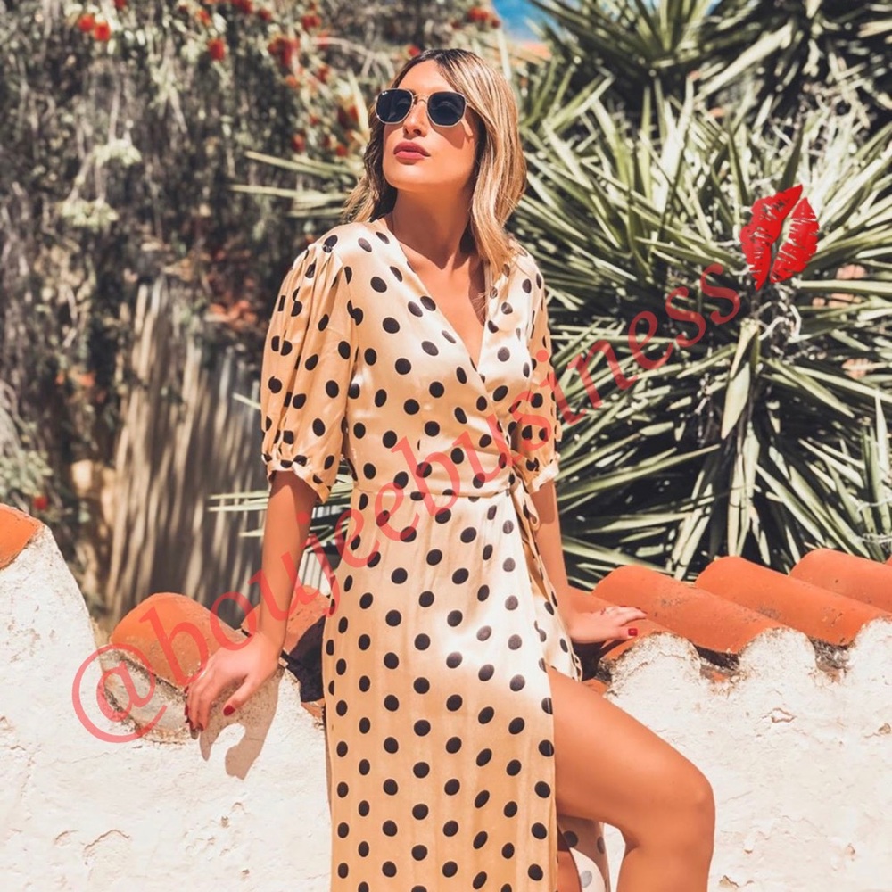 ZARA Polka Dot Wrap Dress - Picture 8 of 8